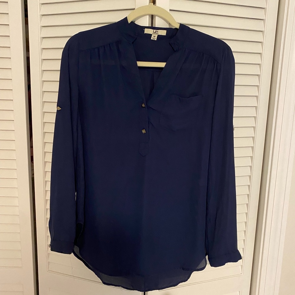 Navy long sleeve blouse
